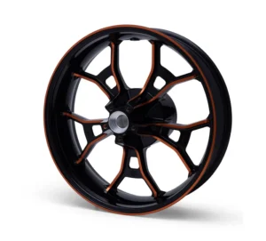 Harley Davison Performance Forged Touring 18 in. Rear Wheel black with orange anodized highlights