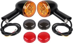 LED Rear Turn Signals Lights Bracket With 3 Color Lens Compatible With  Harley Sportster XL883 XL1200 Iron Forty Eight, Black