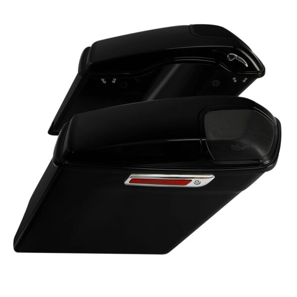 5" Hard Saddle Bags 5x7" Speaker Lid Bracket Fit For Harley Softail 84-17 Black - Image 4