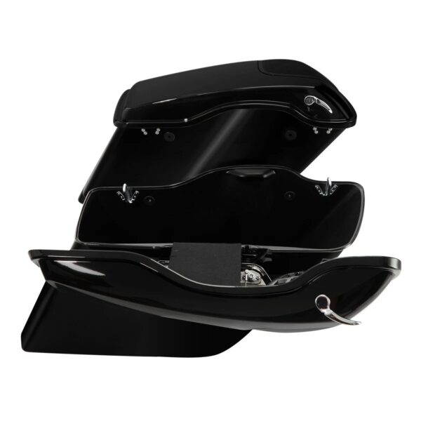 5" Hard Saddle Bags 5x7" Speaker Lid Bracket Fit For Harley Softail 84-17 Black - Image 5
