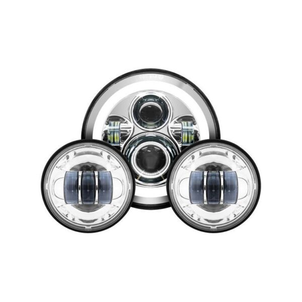 LED 7" Halomaker Headlight And 4 1/2" Passing Lamps Kit For Harley 1994-2025 - Image 8
